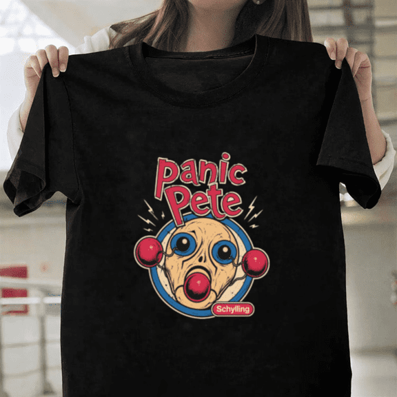Panic Pete Vintage Nostalgic Toy Character Graphic Unisex T-Shirt, up to size 3XL.