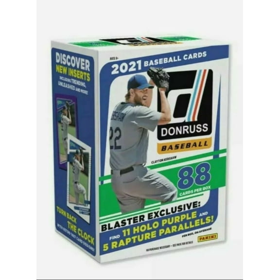 2021 Panini Donruss Baseball Blaster Box- 11 exclusive Holo Purple and 5-6 exclusive Rapture Insert Parallels