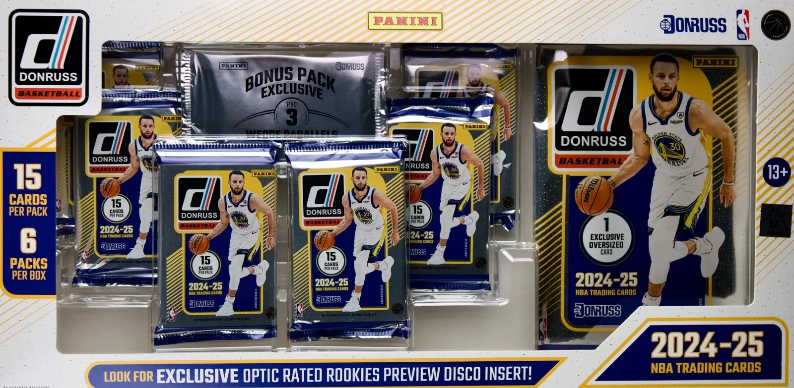 Collectible NBA Panini 2024-25 Donruss Basketball Trading Card BUNDLE Box (6 Packs)