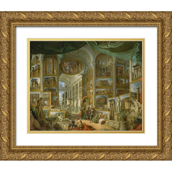 Panini, Giovanni 14x12 Gold Ornate Wood Framed with Double Matting Museum Art Print Titled - Ancient Rome