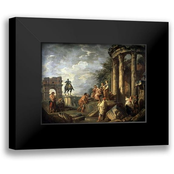 Panini, Giovanni Paolo 18x15 Black Modern Framed Museum Art Print Titled - Ruins of Architecture