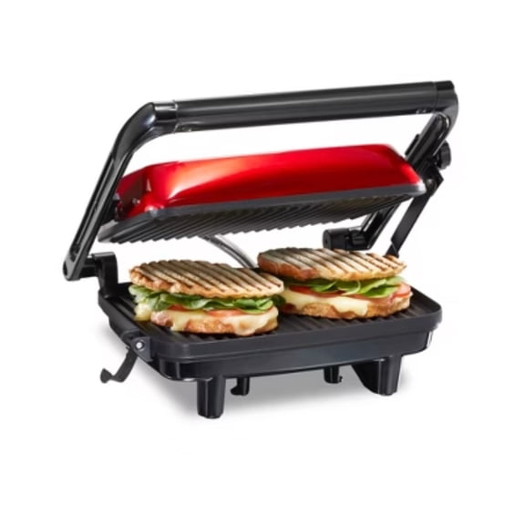 Panini Press & Gourmet Sandwich Maker 25462Z: Nonstick Grill Machine, 1400W, Metal, Hand Wash