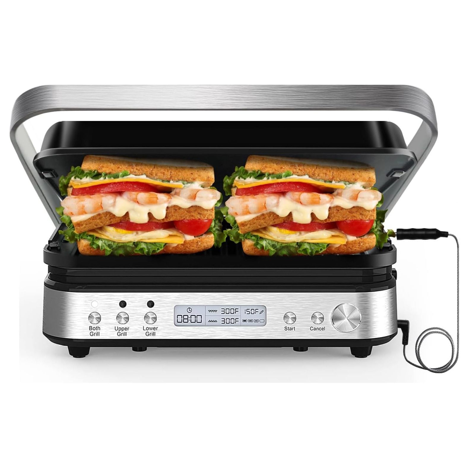 Panini Press Grill Sandwich Maker with Removable Plates, 5 in 1