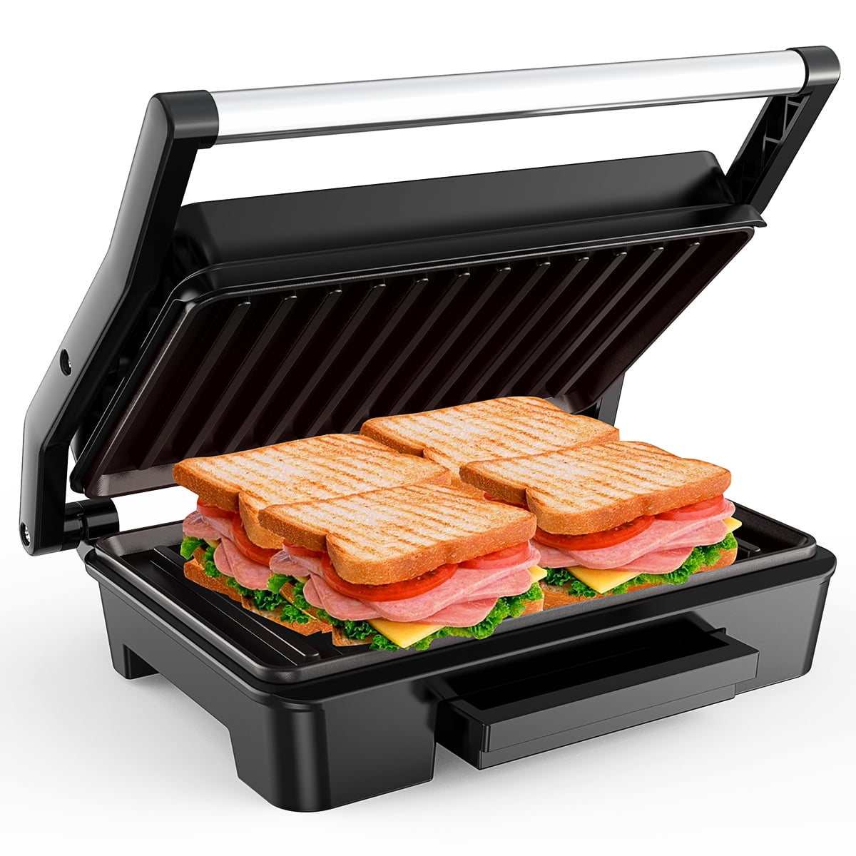 CUISINART Non Stick Indoor Sandwich Maker Grill Silver NEW WM-SW2