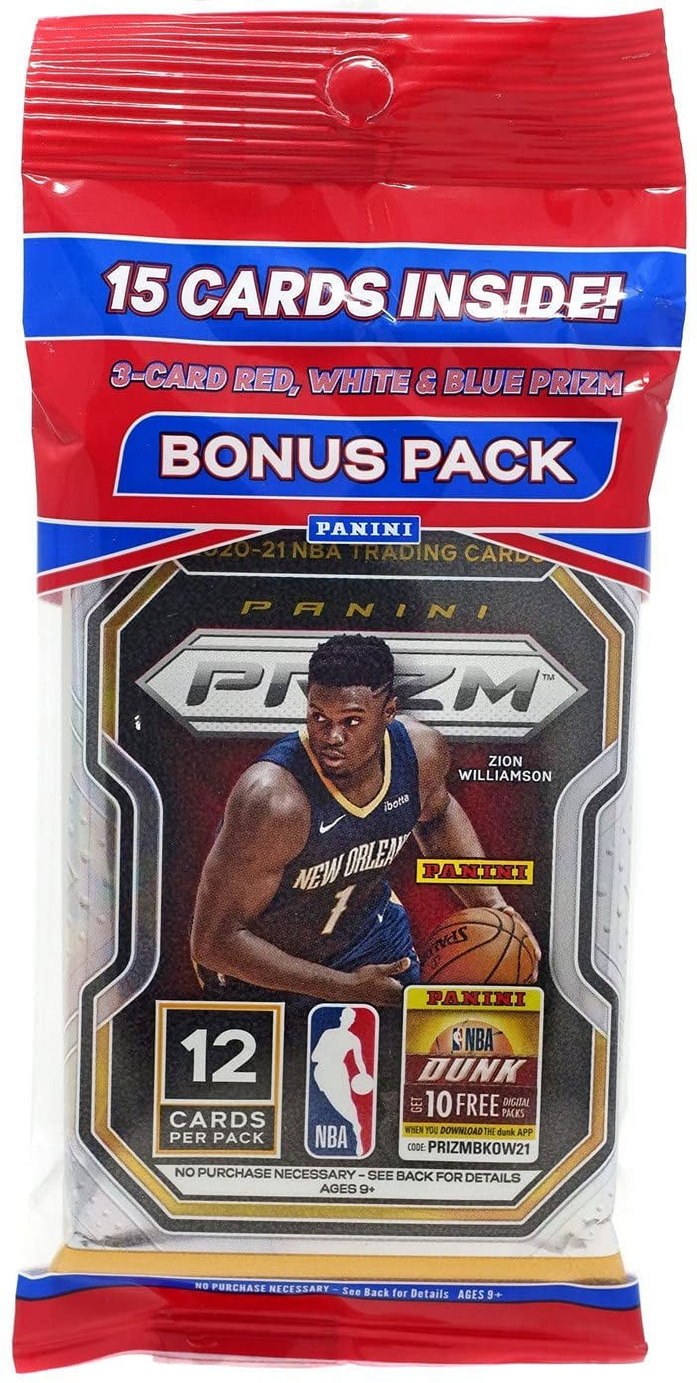 Panini Prizm 2020-21 NBA Basketball Trading Cards Fat Pack- 15 Cards