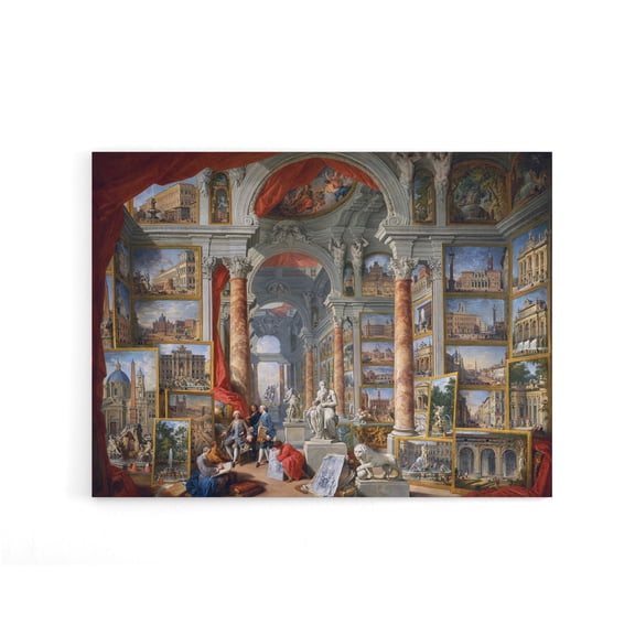 Panini Views Of Modern Rome Monuments Canvas Wall Art Print 12X16"