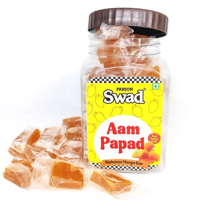 Panjon Swad Sweet Aam Papad Candy, Real Mango Fruit Leather, Soft Chewy ...