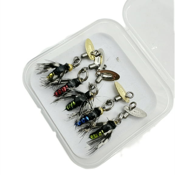 Panliya is beautiful 5pcs*Salmon Trout Dry Wet Flies Fly Hooks Fly Tying Hooks with Fishing Spoons Bulk lure fly fishing gear