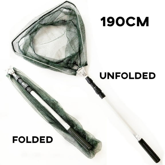 Panliya is beautiful  Retractable Landing Fishing Net 190cm Aluminum Alloy Telescopic Fishing Net Foldable Sea Mesh Brail For Carp Fly Fishing