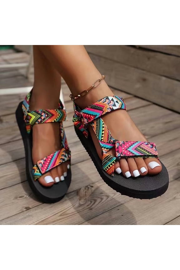 Summer Flat Women's Shoes Hemp Rope Set Foot Beach Sandals Outdoor All-match Casual Slippers Large Size Women Sandals