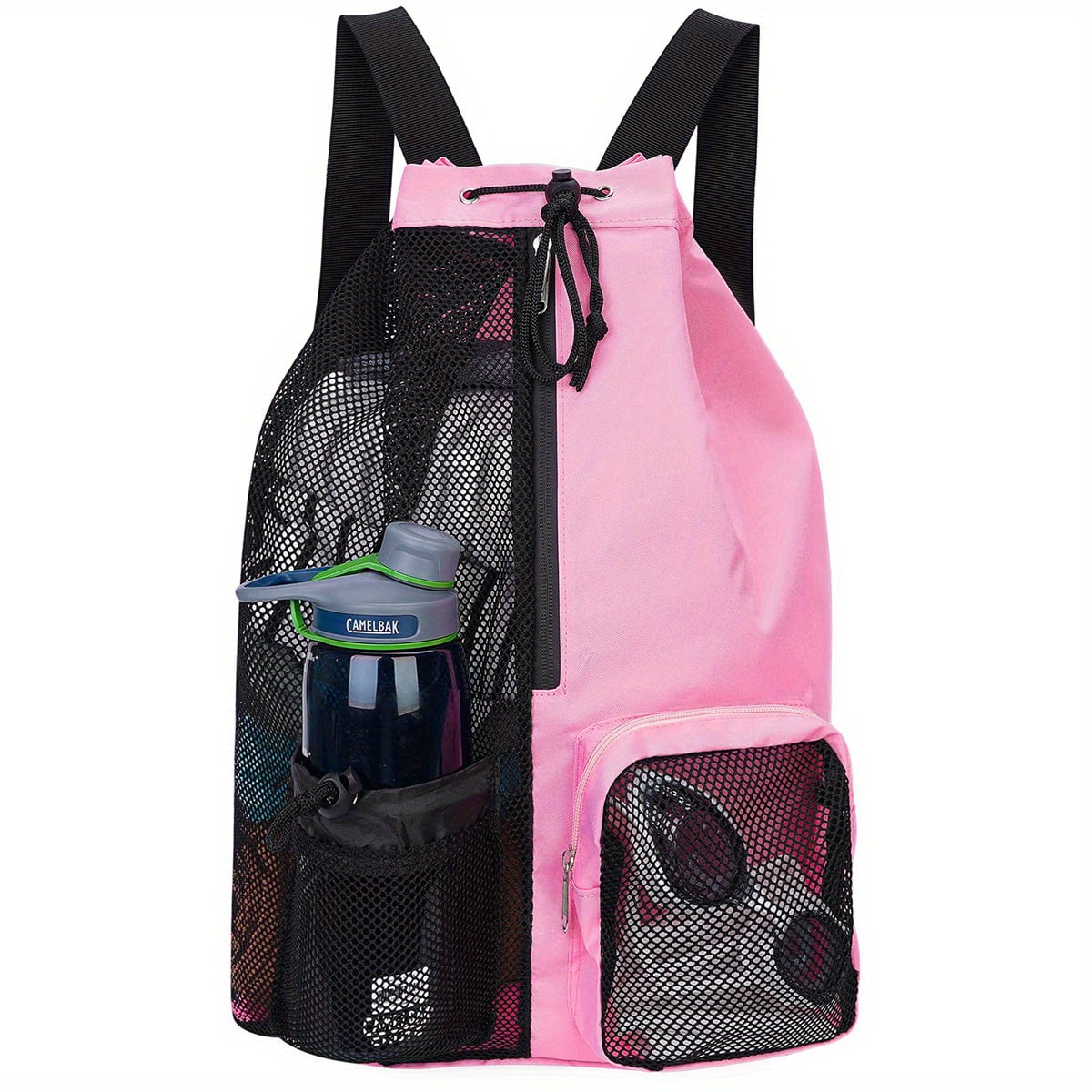 Panliya is beautiful Swim bag Net drawstring backpack with wet pocket beach backpack swimming, gym, and workout gear storage bag01