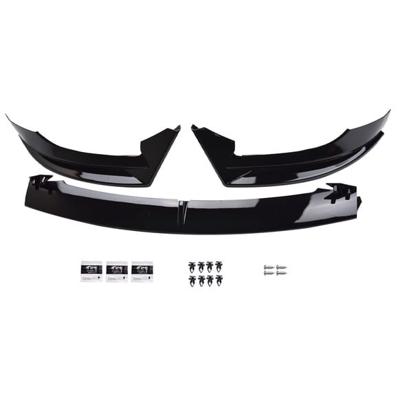 Panlongic Front Bumper Lip Spoiler Splitter Glossy Black ABS For Tesla Model 3 2017-2023