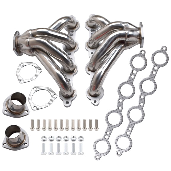 Panlongic Stainless Block Hugger Manifold Header For Chevy LS1 LSX SWAP 350 Eng Shorty