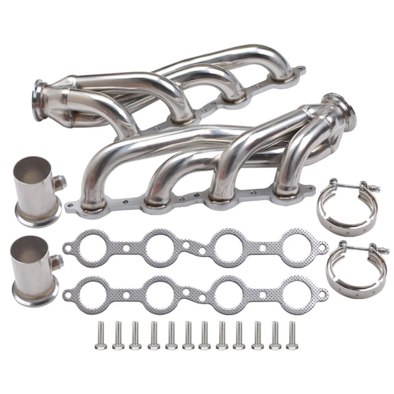 Panlongic Stainless Steel Exhaust Headers Fits For 1960-1986 C-10 LS Chevy GMC LS1 LS2 LS3 LS6 LS9 (Conversion Swap)