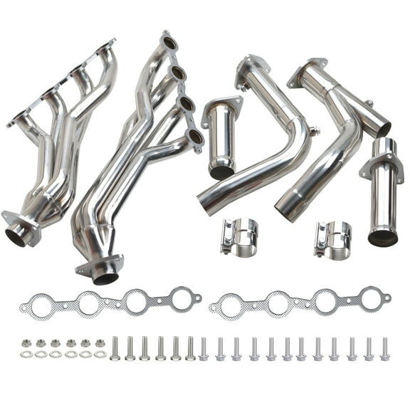 Panlongic Stainless Steel Long Tube Exhaust Manifold Headers For Chevy GMC Silverado/Sierra 4.8L/5.3L/6L 2007-2014