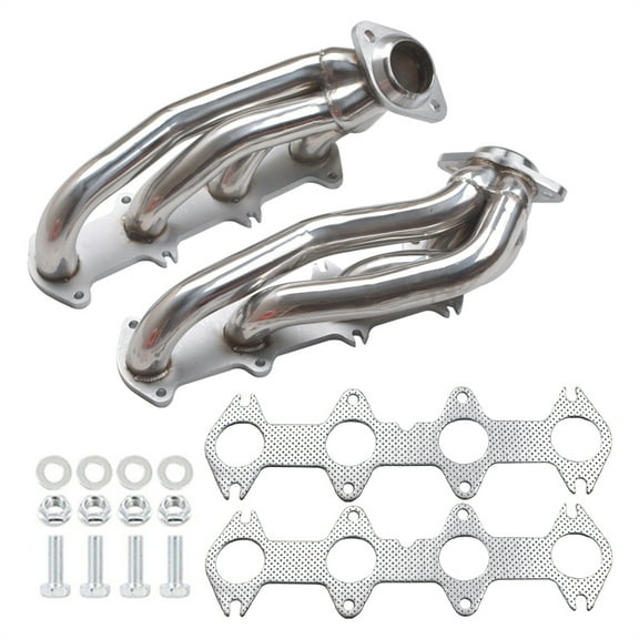 Panlongic Stainless Steel Shorty Headers for 2004-2009 Ford F150 XL XLT FX4 King Ranch Lariat 5.4L 330 V8