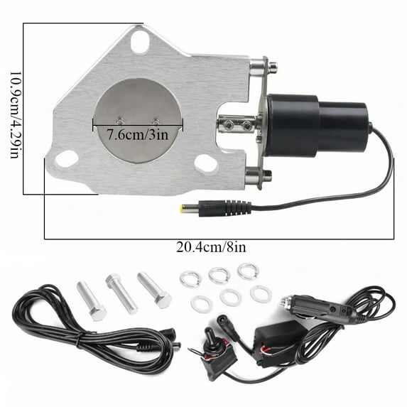 Panlongic Universal Stainless Steel Electric Exhaust Valve Control Motor with Manual Switch Kit 3inch