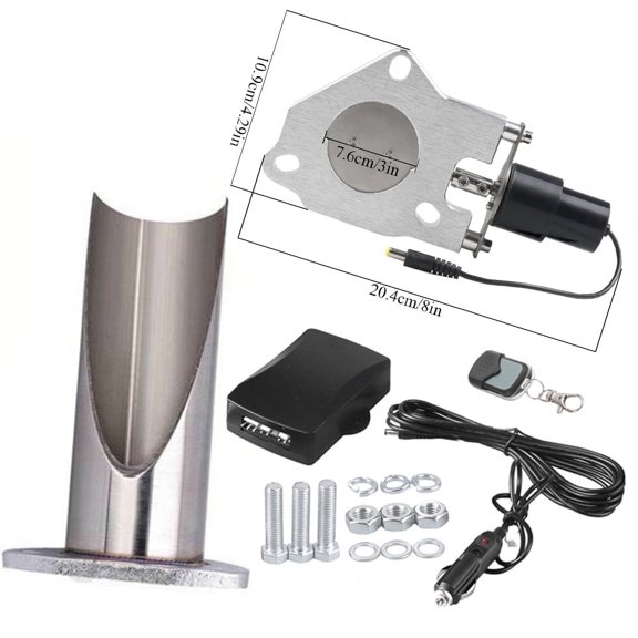 Panlongic Universal Stainless Steel Electric Exhaust Valve Kit 3inch