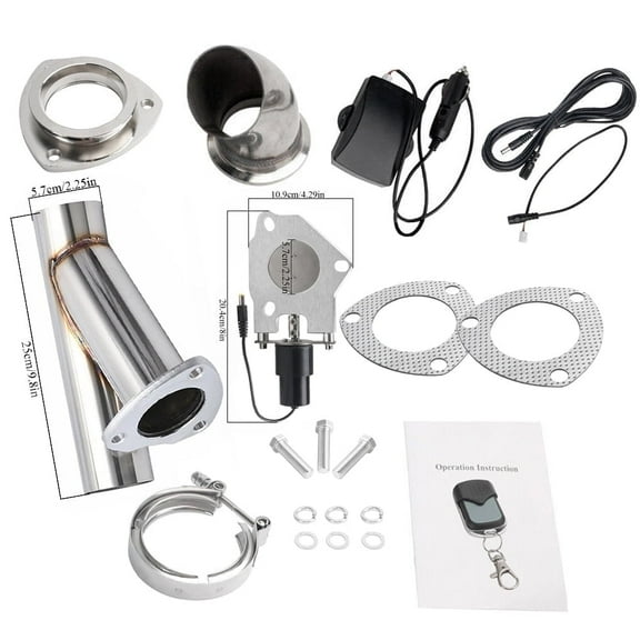 Panlongic Universal Stainless Steel Split Type Y Pipe Exhaust Valve Kit 2.25inch