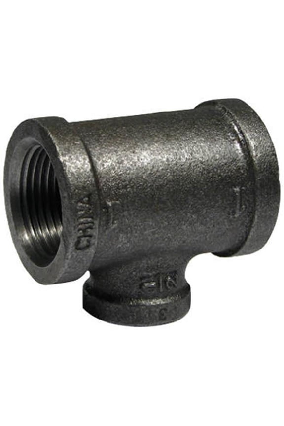 Fittings B-RT21005 1 x 0.5 in. Black Reducing Tee