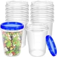 thumbnail image 1 of 12 Sets Freezer Containers with Screw On Lids 32 oz Stackable Reusable Plastic Storage Container Airtight Plastic Food Storage Containers with Twist Top Lids for Food Soup Jello Sauce, 1 of 9