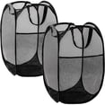 thumbnail image 1 of Pannie 2 PCS Mesh Pop Up Laundry Hamper Foldable Mesh Laundry Basket with Space-Saving Design for Home Dorm Travel & Storage - Black, 1 of 8