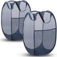 thumbnail image 1 of Pannie 2 PCS Mesh Pop Up Laundry Hamper Foldable Mesh Laundry Basket with Space-Saving Design for Home Dorm Travel & Storage - Deep blue, 1 of 8
