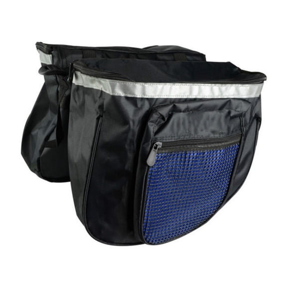 Panniers for Rear Rack, 600D Oxford Bike Bag with Double-Layer Storage, Weather-Resistant Cycling Saddle Bag for Commuting and Short Rides, /Red(blue)