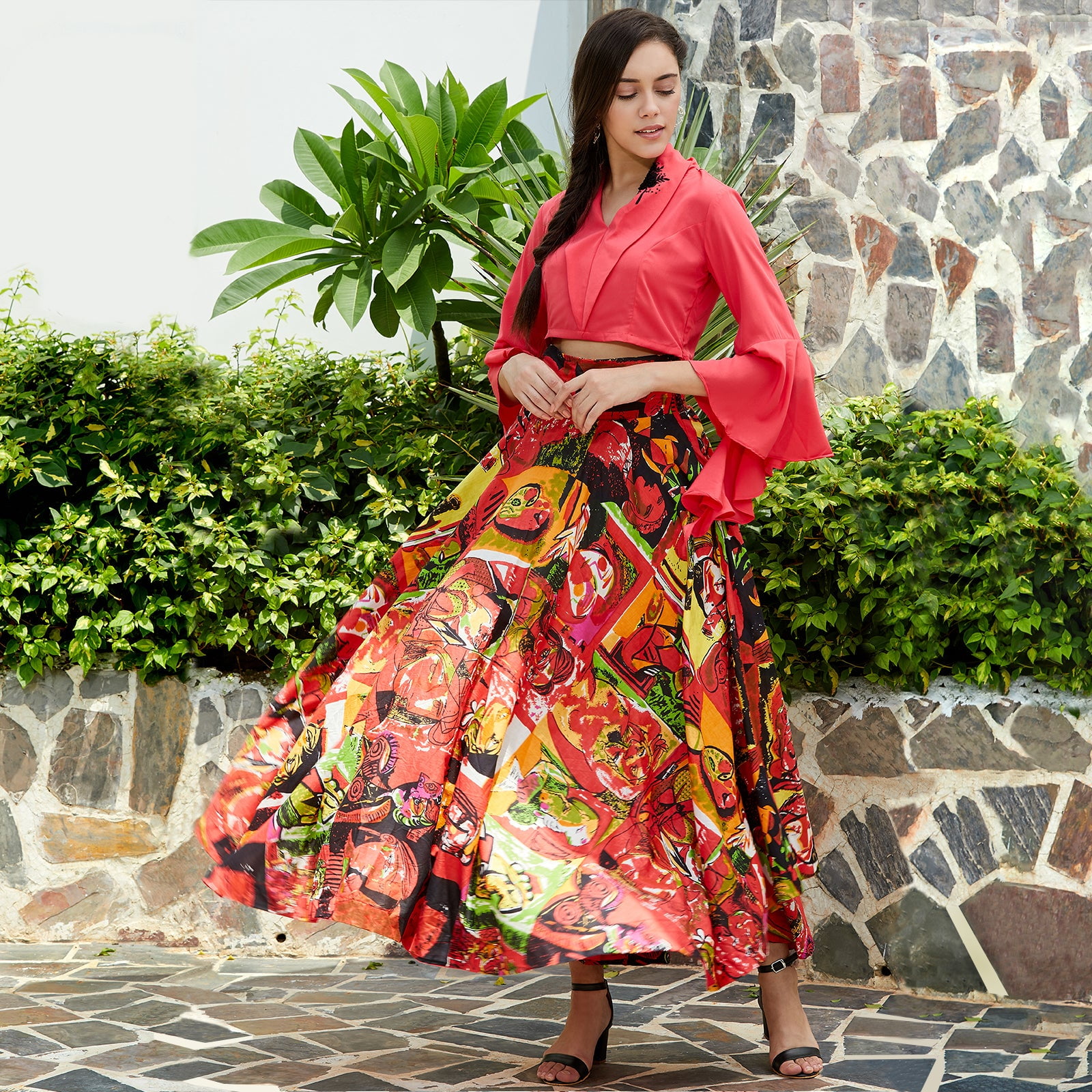 【送料&関税込】Marni Multicolor Skirt With All-over Floral Marni Luna Multicolor Skirt With All-over Floral Print In