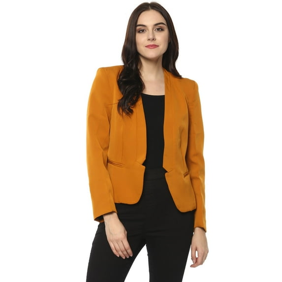 Pannkh Women's Solid Notched Blazer