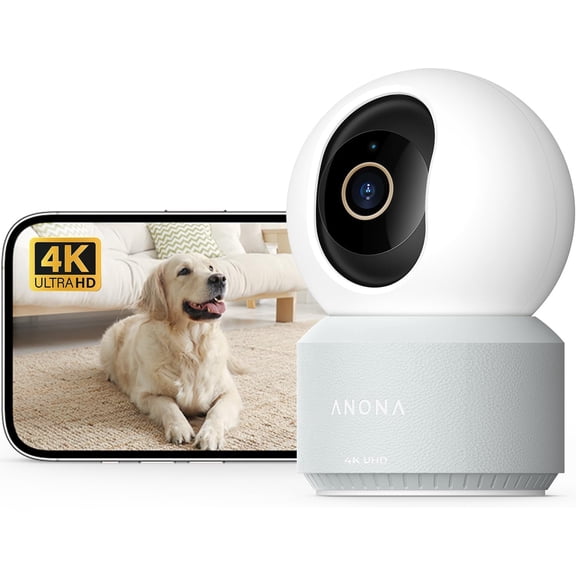 Pano 4K UHD Indoor Camera, Pet// Camera with Phone App, 360? Pan-Tilt, 2.4G/5G Dual-Band 6, Auto-, Person/Pet/ Crying Detection, Mode, Two-Way Audio