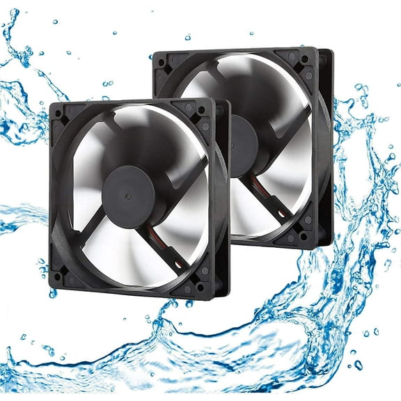Pano-Mounts 12V DC Fan Moisture-Proof Fan 120mm High CFM  12V PC Fan 3Pin Exhaust Computer Case  Fan 3000RPM 2-Pack
