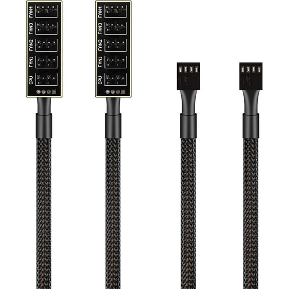 Pano-Mounts PWM Fan Hub Cable 4Pin Computer CPU Case Fan Splitter 5 Port 1 to 5 Fans 2-Pack