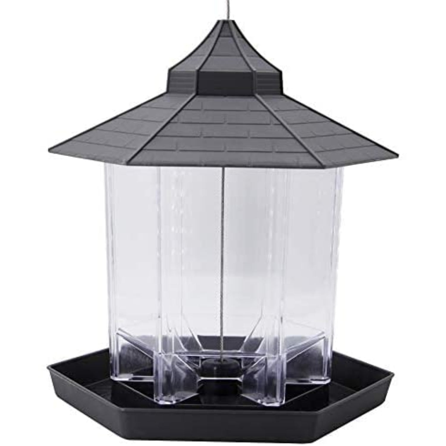 Outdoor Yard Hanging Panorama Hexagon Shaped Squirrel Proof Wild Bird Feeder - Picture 13 of 17