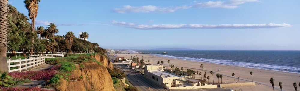 Panorama view of beach and blue sky Canvas Art - Panoramic Images (27 x 9)