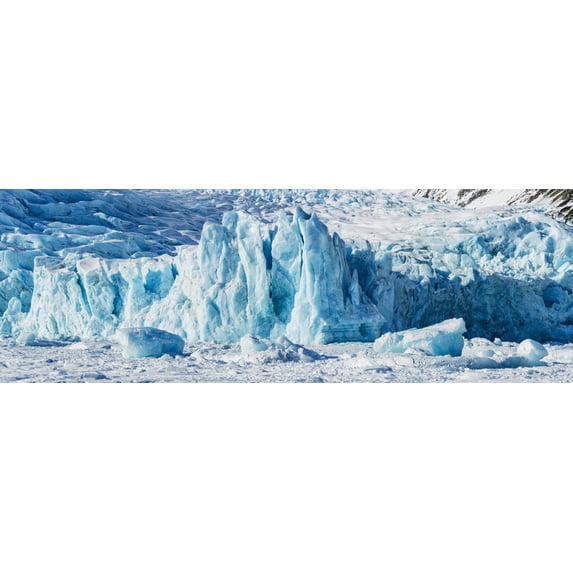 Panorama view of the Portage Glacier moraine and frozen lake, Chugach National Forest, Southcentral Alaska, USA Poster Print (37 x 12)