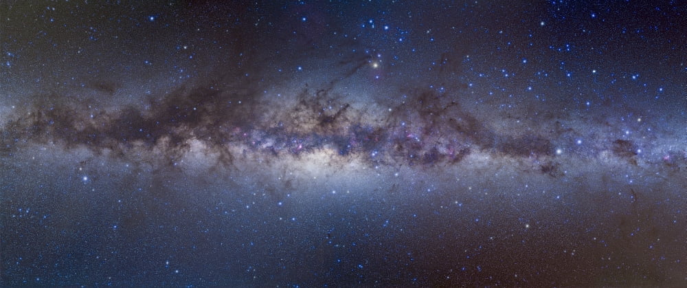 Panorama view of the center of the Milky Way Canvas Art - Alan DyerStocktrek Images (44 x 19)