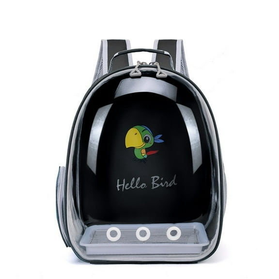Panoramic Bird Carrier Backpack, Breathable Travel Cage with Perch for Cockatiels, Conures & Parakeets