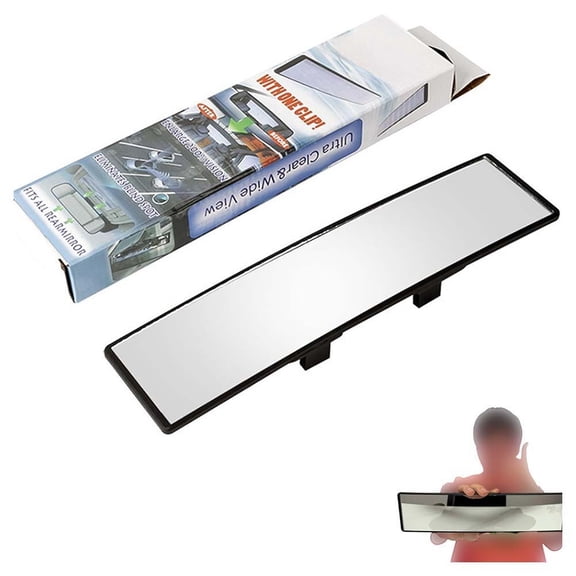 Panoramic Clip On Rearview Mirror for Cars Trucks SUVs Wide View Safety