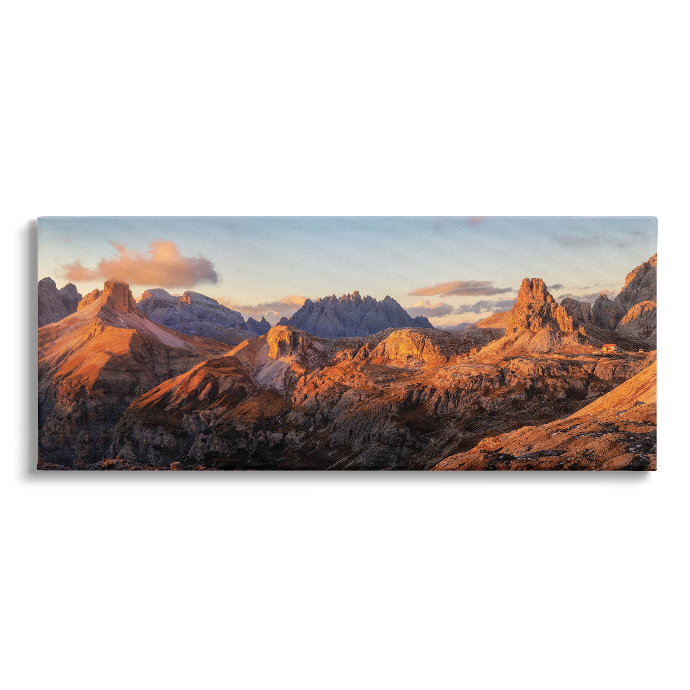 Panoramic Desert Canyon Peaks Landscape Photograph Gallery Wrapped Canvas Print Wall Art
