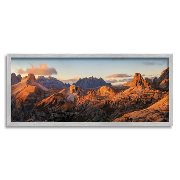 Panoramic Desert Canyon Peaks Landscape Photograph Gray Framed Art Print Wall Art