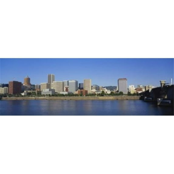 Panoramic Images PPI23976L Buildings on the waterfront Portland Oregon USA Poster Print by Panoramic Images - 36 x 12