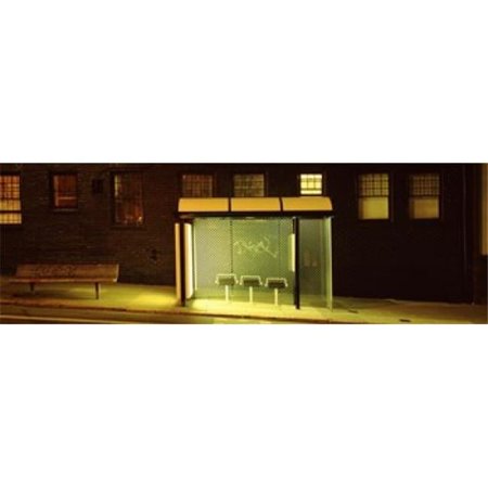 Panoramic Images PPI90037L Bus Stop At Night San Francisco California USA Poster Print by Panoramic Images - 36 x 12