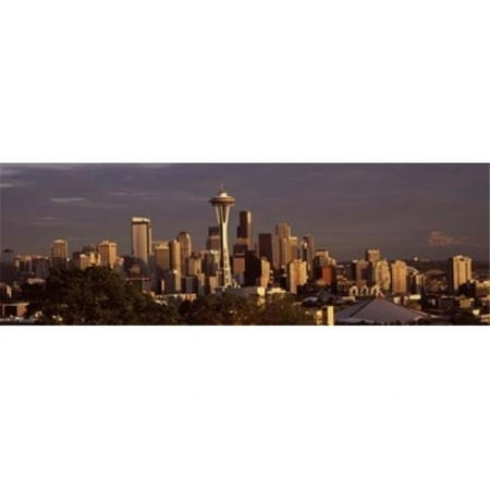 Panoramic Images City viewed from Queen Anne Hill Space Needle Seattle King County Washington State USA 2010 Poster Print by Panoramic Images - 36 x 12