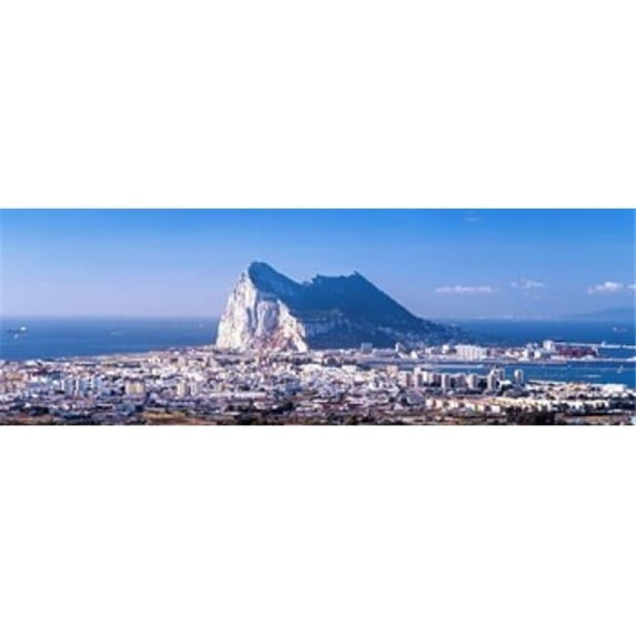 Panoramic Images City with a cliff in the background Rock Of Gibraltar Gibraltar Spain Poster Print by Panoramic Images - 36 x 12