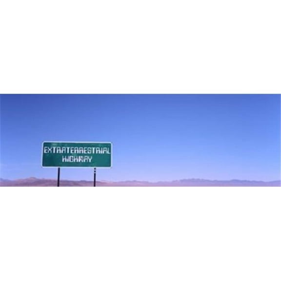 Panoramic Images PPI141571S Extraterrestrial Highway Sign Area 51 Nevada USA Poster Print, 18 x 6