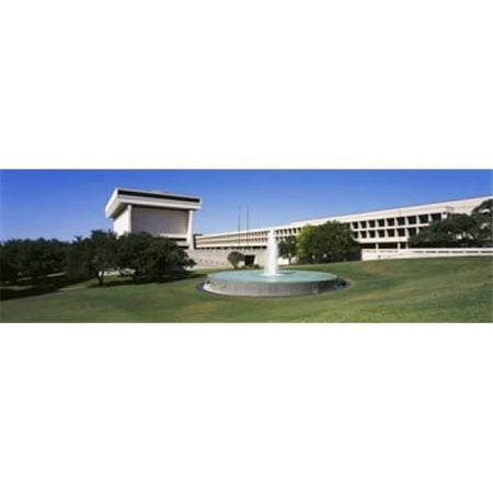 Panoramic Images Fountain in front of a library Lyndon Johnson Presidential Library and Museum Austin Texas USA Poster Print by Panoramic Images - 36 x 12