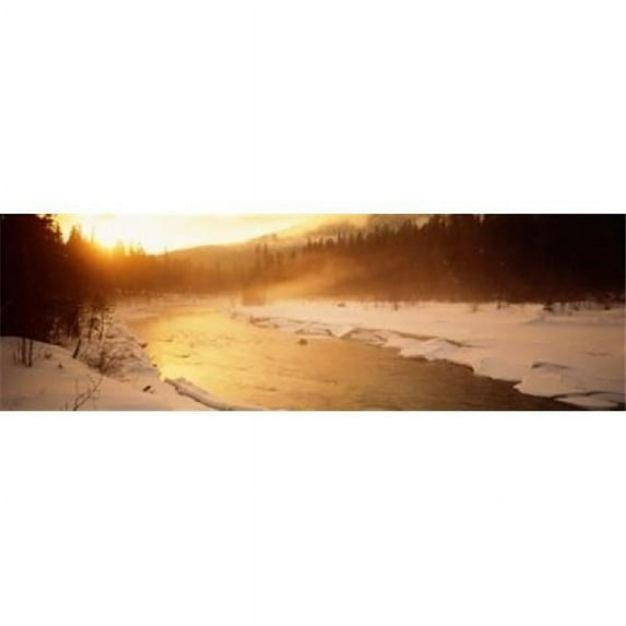 Panoramic Images Frozen River BC British Columbia Canada Poster Print by Panoramic Images - 36 x 12