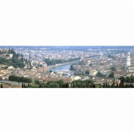 Panoramic Images PPI92068L High Angle View Of A City Verona Veneto Italy Poster Print by Panoramic Images - 36 x 12