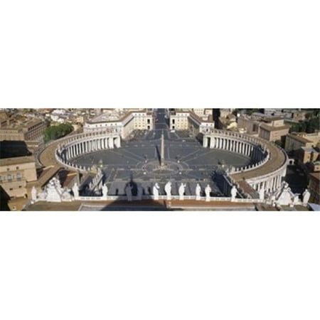 Panoramic Images High angle view of a town square St. Peters Square Vatican city Rome Lazio Italy Poster Print by Panoramic Images - 36 x 12